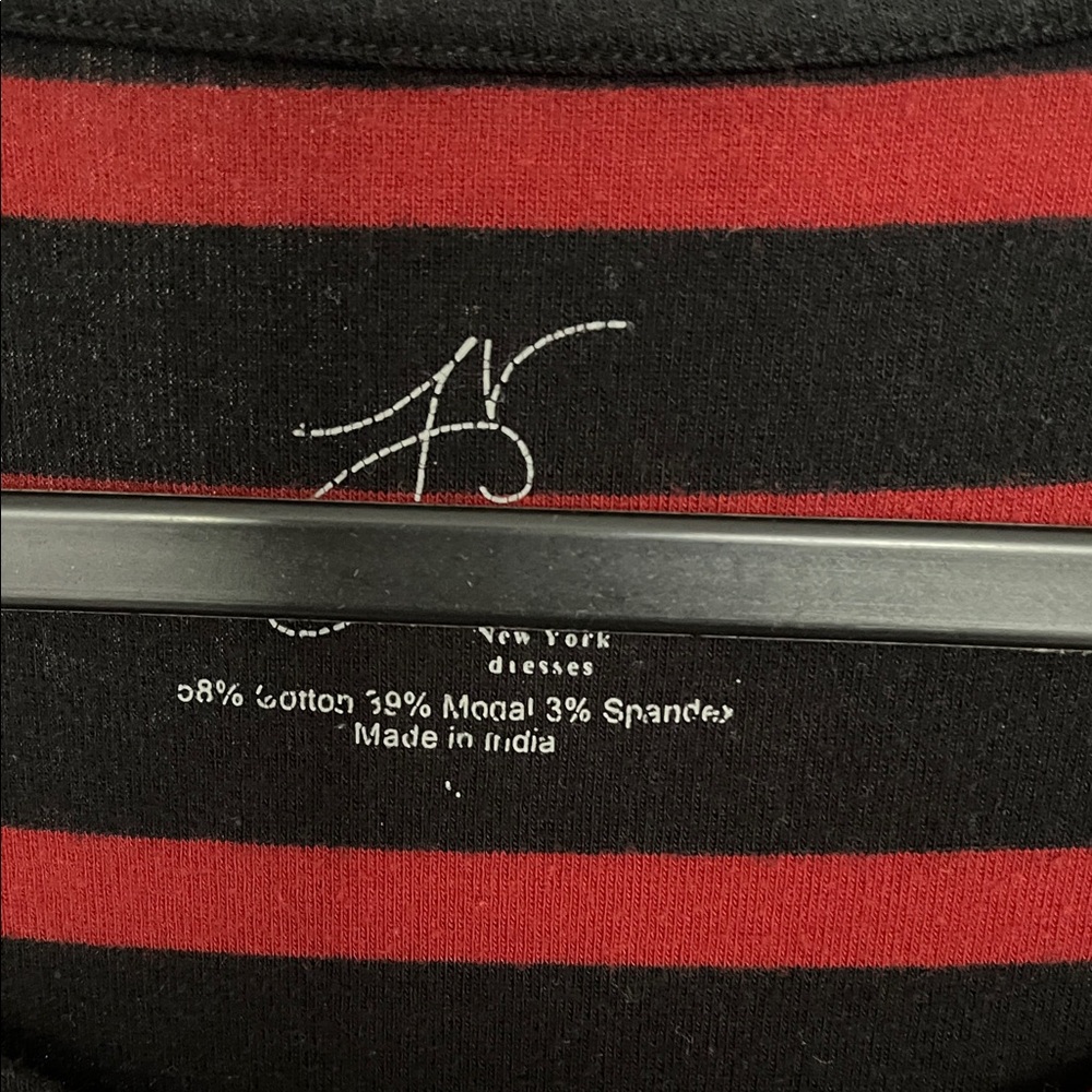 Striped Black and Red Women's Dress - Picture 2 of 2